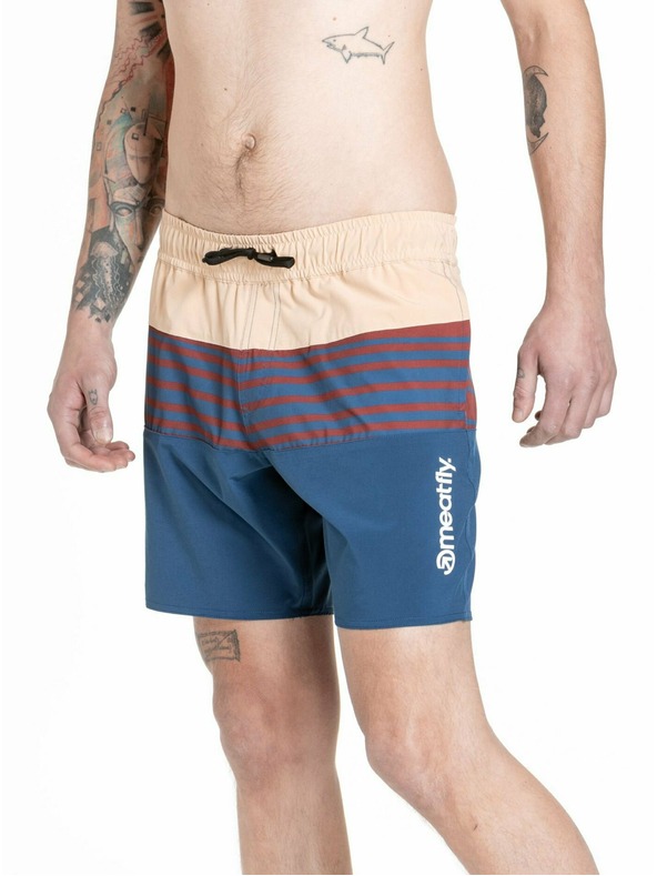 Meatfly Meatfly мъжки плувни шорти Keith Boardshorts 17" Navy / Latte | Синя | Размер
