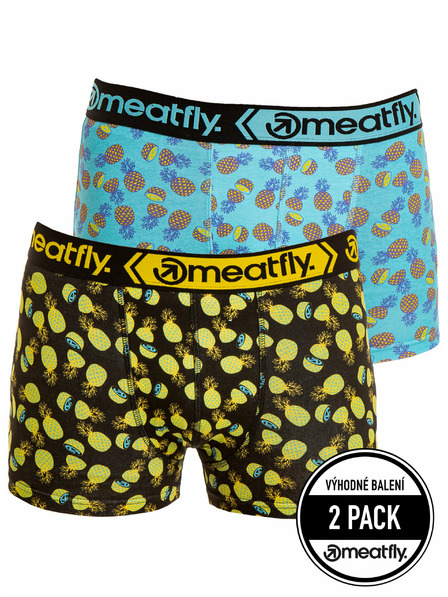 Meatfly Meatfly мъжки боксерки Balboa Boxershorts Double Pack Pineapple | Черна | Размер