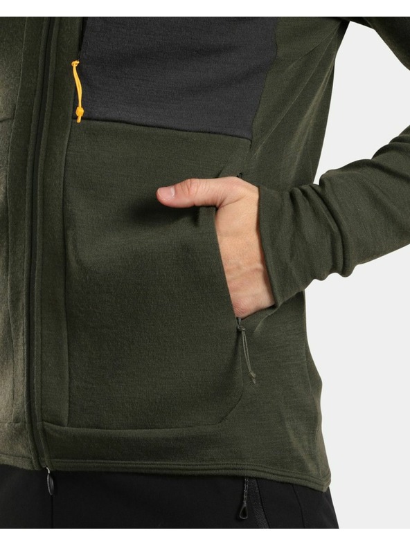 Kilpi Мъжки пуловер с качулка Kilpi MERINI-M Тъмнозелен