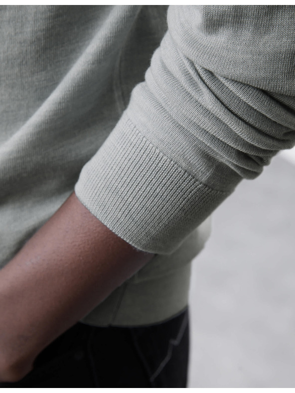 Marks & Spencer Пуловер с къс цип от мериносова вълна Marks & Spencer сив