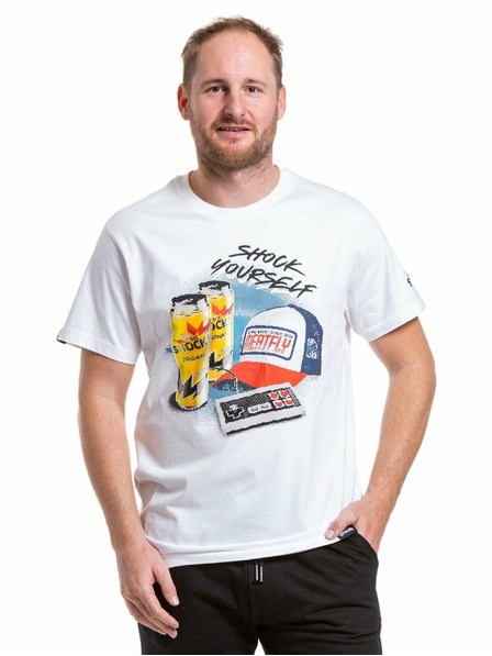 Meatfly Meatfly мъжка тениска Big Shock 8Bit White | Бяла | Размер