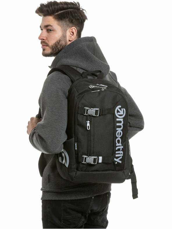 Meatfly Meatfly раница Basejumper Black 22 L + МОЛИВНИК БЕЗПЛАТНО | Черна | Обем 22 L