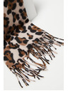Moodo Бежово-кафяв дамски шал с десен Moodo