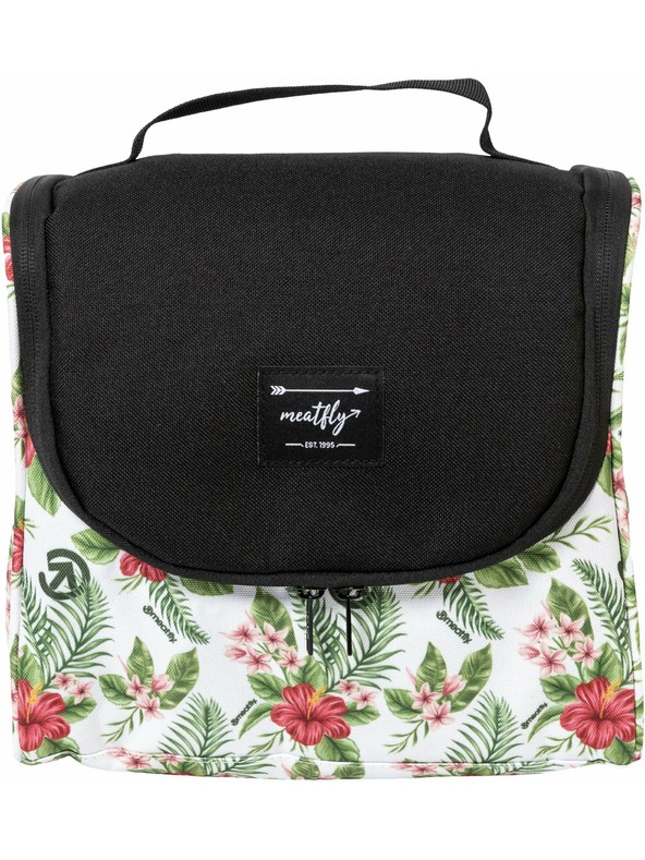 Meatfly Meatfly тоалетна чанта Cara White Tropical | Черна | Обем 6 л