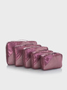 Heys Комплект от пет пътни торбички в тъмно розов цвят Heys Metallic Packing Cube 5pc