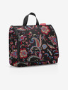 Reisenthel Бордо-черна дамска щампована козметична чанта Reisenthel Toiletbag XL Paisley Black