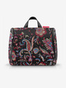 Reisenthel Бордо-черна дамска щампована козметична чанта Reisenthel Toiletbag XL Paisley Black