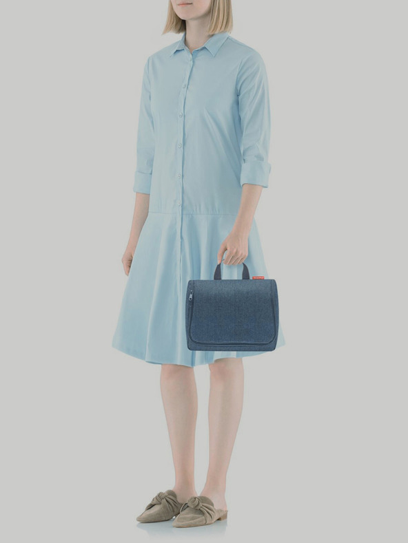 Reisenthel Тъмносиня козметична чанта Reisenthel Toiletbag XL Herringbone Dark Blue