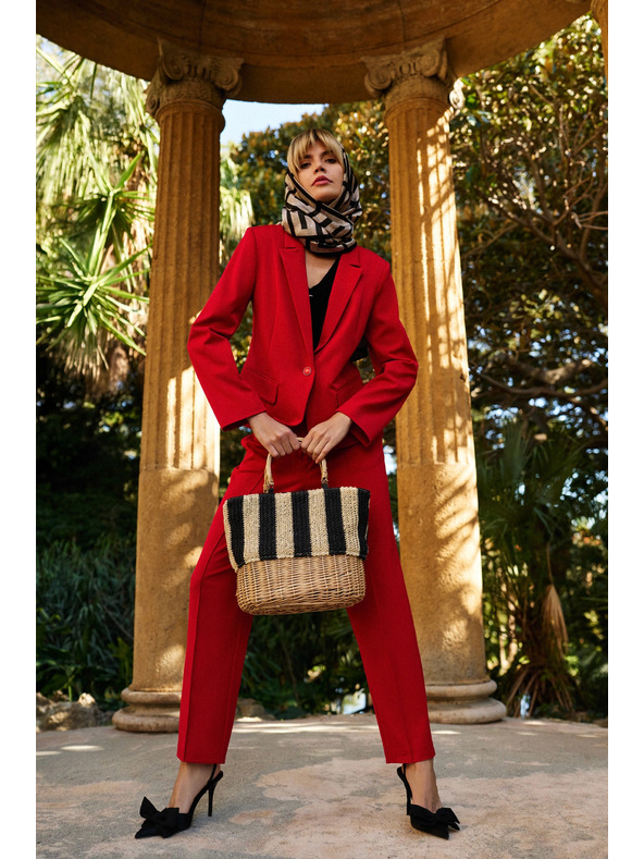 Moodo Дамски червени панталони Moodo