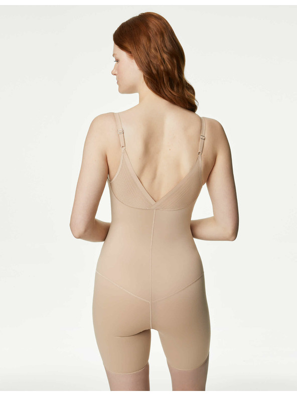 Marks & Spencer Оформящо силно стегнато боди с технология Define™ Marks & Spencer бежово