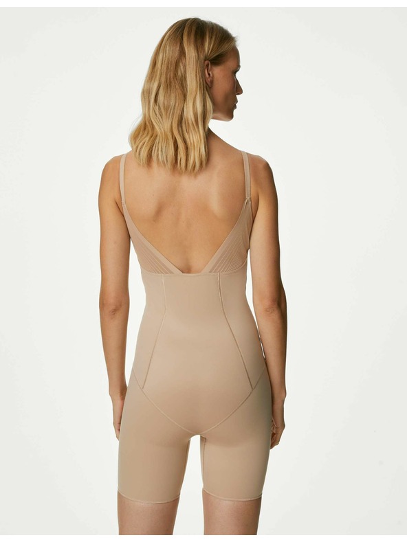 Marks & Spencer Оформящо силно стегнато боди с технология Define™ Marks & Spencer бежово
