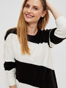 Moodo Бяло-черен дамски пуловер Moodo