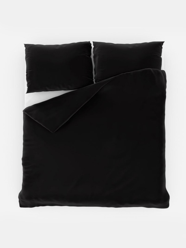 Kvalitex Сатенено удължено спално бельо LUXURY COLLECTION 140x220, 70x90cm черно
