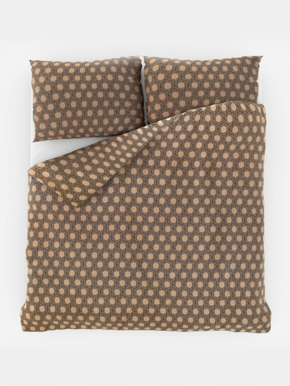 Kvalitex Сатенен френски спален комплект Luxury Collection 1+2, 220x200, 70x90cm Carero бежов Kvalitex