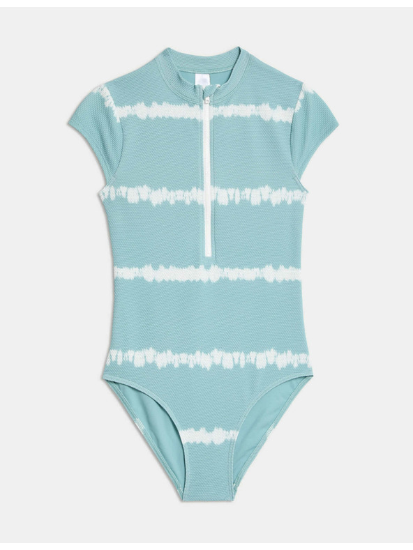 Marks & Spencer Раирани бански с вграден цип (6-16 години) Marks & Spencer зелено