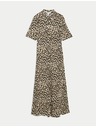 Marks & Spencer Риза миди рокли с животински принт Marks & Spencer бежово