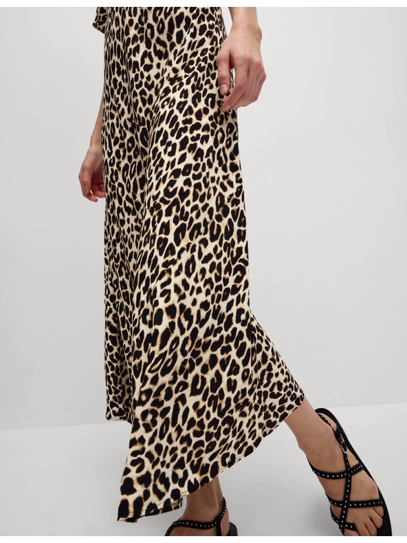 Marks & Spencer Риза миди рокли с животински принт Marks & Spencer бежово