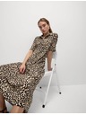 Marks & Spencer Риза миди рокли с животински принт Marks & Spencer бежово