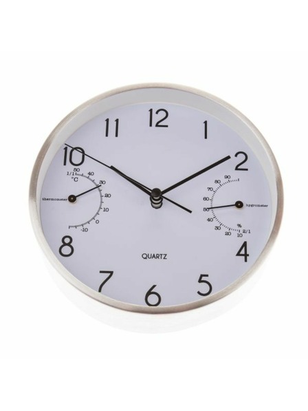 Casa de Engel Стенен/настолен часовник с термометър и влагомер - 15см (алуминий), 1/40