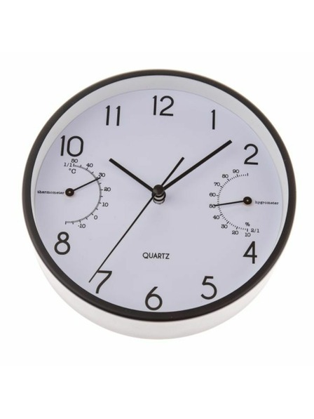 Casa de Engel Стенен/настолен часовник с термометър и влагомер - 15см (алуминий), 1/40