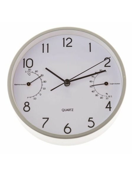 Casa de Engel Стенен/настолен часовник с термометър и влагомер - 15см (алуминий), 1/40