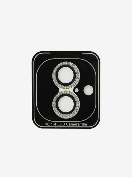 Guess Guess Fixed Glliter Защита на обектива за iPhone 16/16 Plus Златно