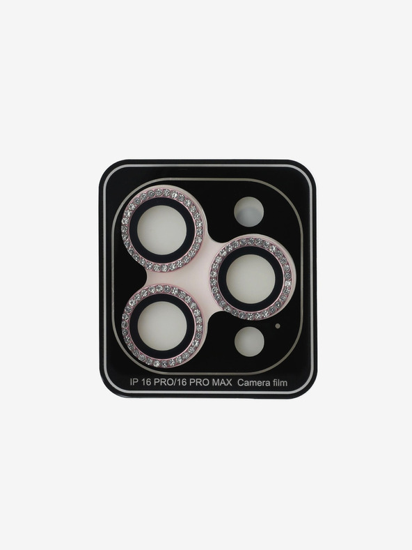 Guess Guess Fixed Glliter Защита на обектива за iPhone 16 Pro/16 Pro Max Розово