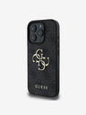 Guess Guess PU 4G Metal Logo Заден калъф за iPhone 16 Pro Max Сиво