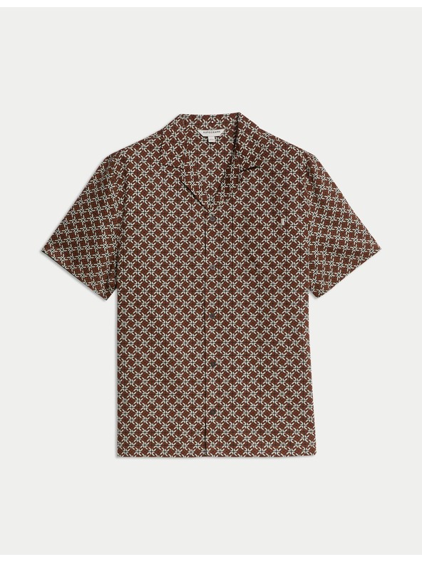 Marks & Spencer Пижамен топ с геометричен печат Marks & Spencer кафяв