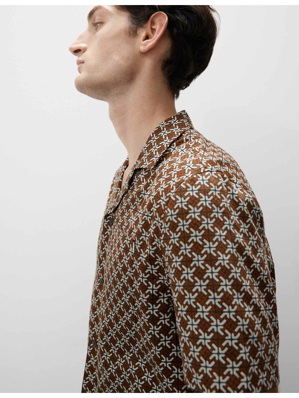 Marks & Spencer Пижамен топ с геометричен печат Marks & Spencer кафяв