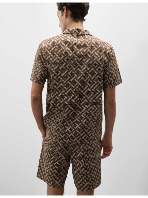 Marks & Spencer Пижамен топ с геометричен печат Marks & Spencer кафяв