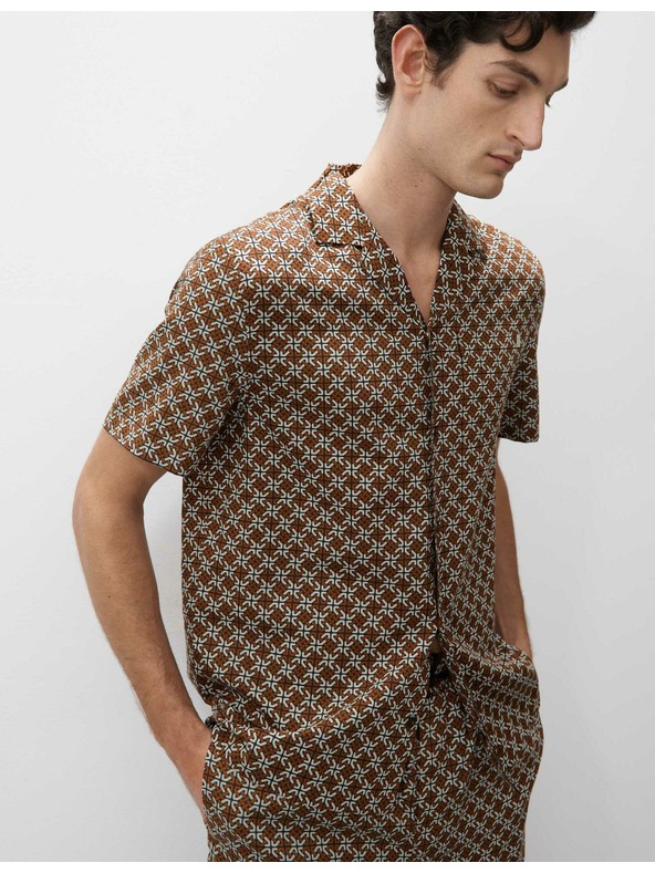 Marks & Spencer Пижамен топ с геометричен печат Marks & Spencer кафяв