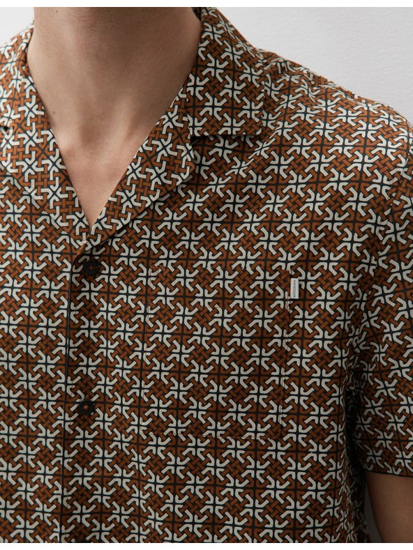 Marks & Spencer Пижамен топ с геометричен печат Marks & Spencer кафяв