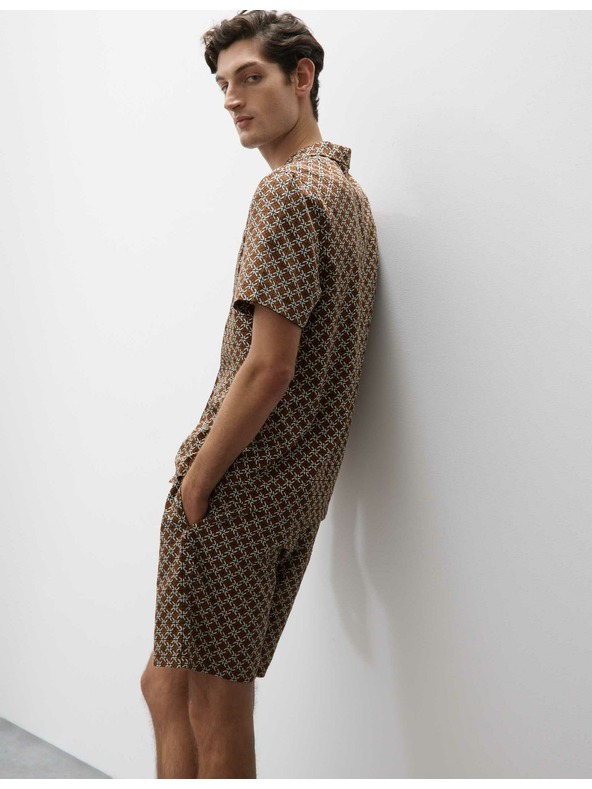 Marks & Spencer Пижамен топ с геометричен печат Marks & Spencer кафяв