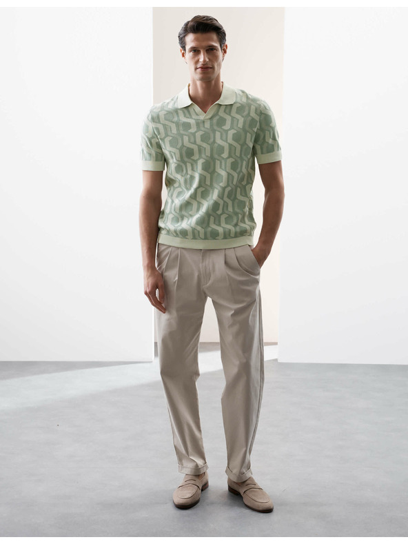 Marks & Spencer Плетена поло риза от памук Marks & Spencer зелена