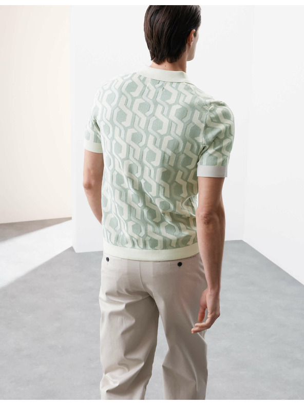 Marks & Spencer Плетена поло риза от памук Marks & Spencer зелена