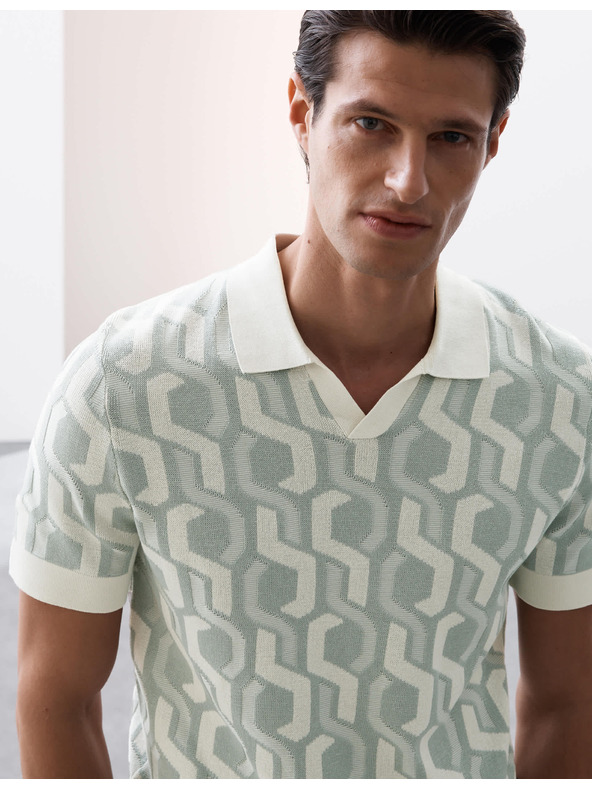 Marks & Spencer Плетена поло риза от памук Marks & Spencer зелена