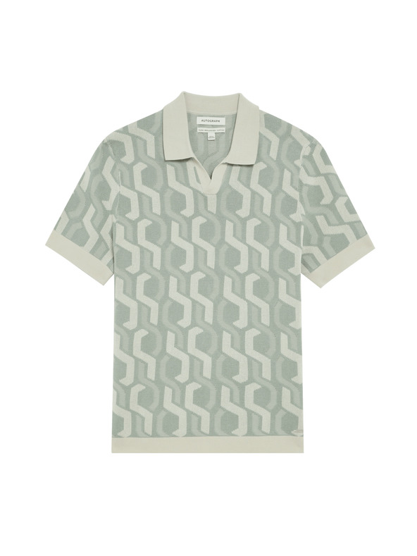 Marks & Spencer Плетена поло риза от памук Marks & Spencer зелена