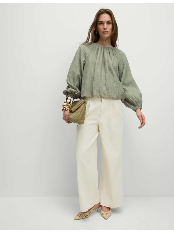 Marks & Spencer Дънки с широки крачоли и висока талия Marks & Spencer сметанови