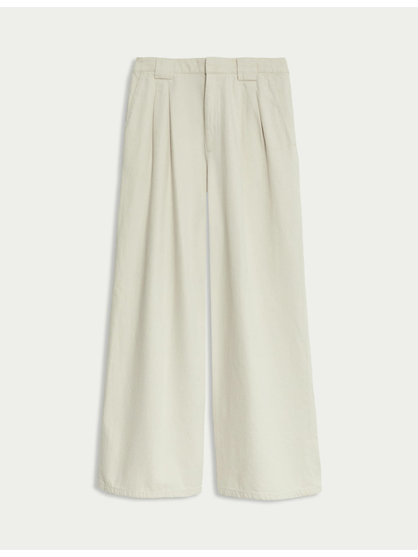 Marks & Spencer Дънки с широки крачоли и висока талия Marks & Spencer сметанови