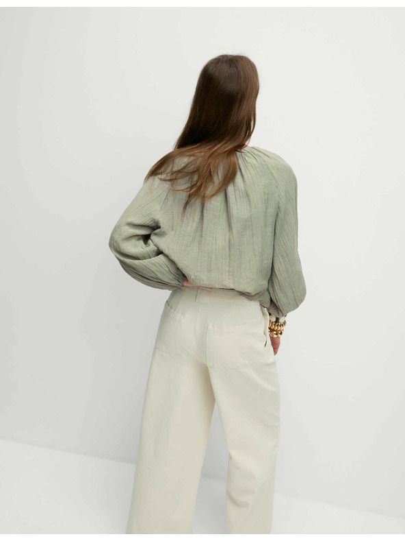 Marks & Spencer Дънки с широки крачоли и висока талия Marks & Spencer сметанови