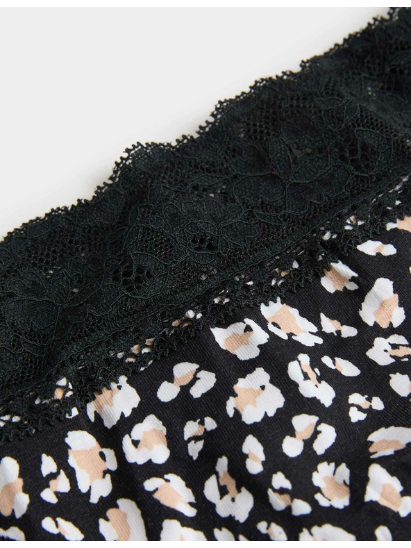 Marks & Spencer Дантелени бикини бикини от памучна смес с принт, 5 бр. Marks & Spencer в бяло