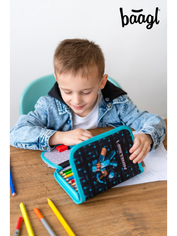 BAAGL  Синьо училищно несесе с едно отделение Minecraft Blue Axe Baagl