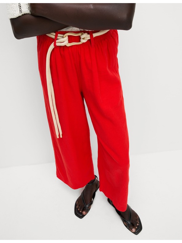 Marks & Spencer Скъсени панталони с широки крачоли, с високо съдържание на лен Marks & Spencer