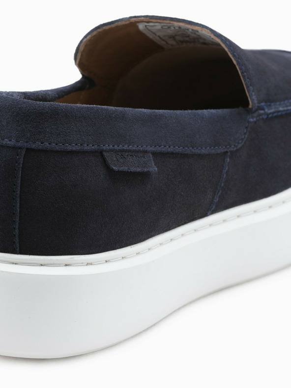 Ombre Clothing Тъмносини мъжки велурени slip-on обувки Ombre Clothing