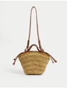 Marks & Spencer Сламена тъкана мини чанта през рамо с форма на кошница Marks & Spencer бежово