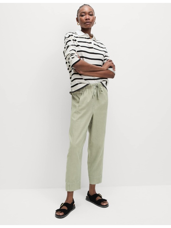 Marks & Spencer Боядисани еластични стеснени панталони с връзка Marks & Spencer зелено