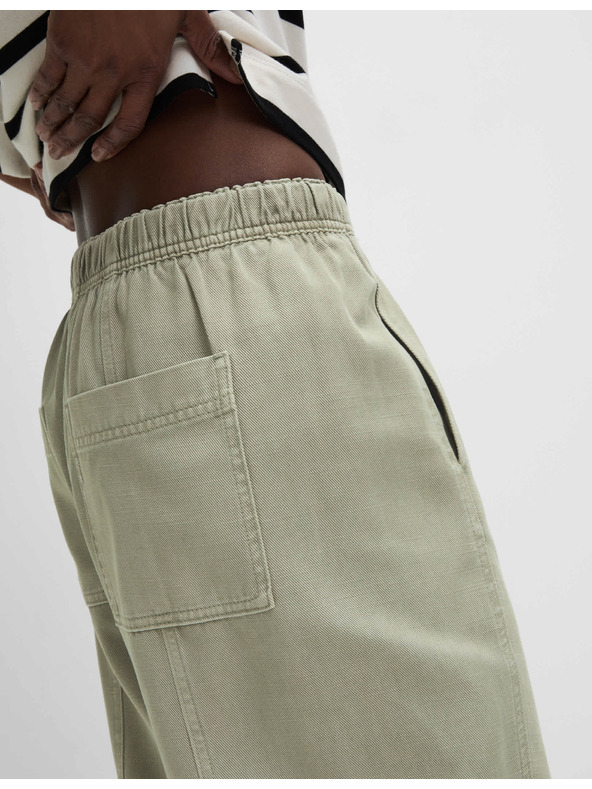 Marks & Spencer Боядисани еластични стеснени панталони с връзка Marks & Spencer зелено