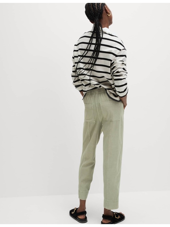 Marks & Spencer Боядисани еластични стеснени панталони с връзка Marks & Spencer зелено