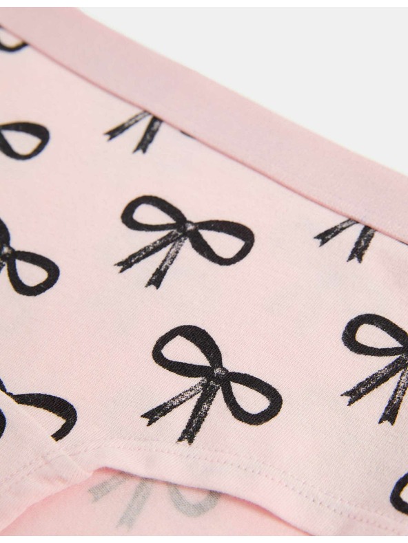 Marks & Spencer Памучни къси панталонки със стреч и панделка, 7 бр. в опаковка (5-16 години) Marks & Spencer розово